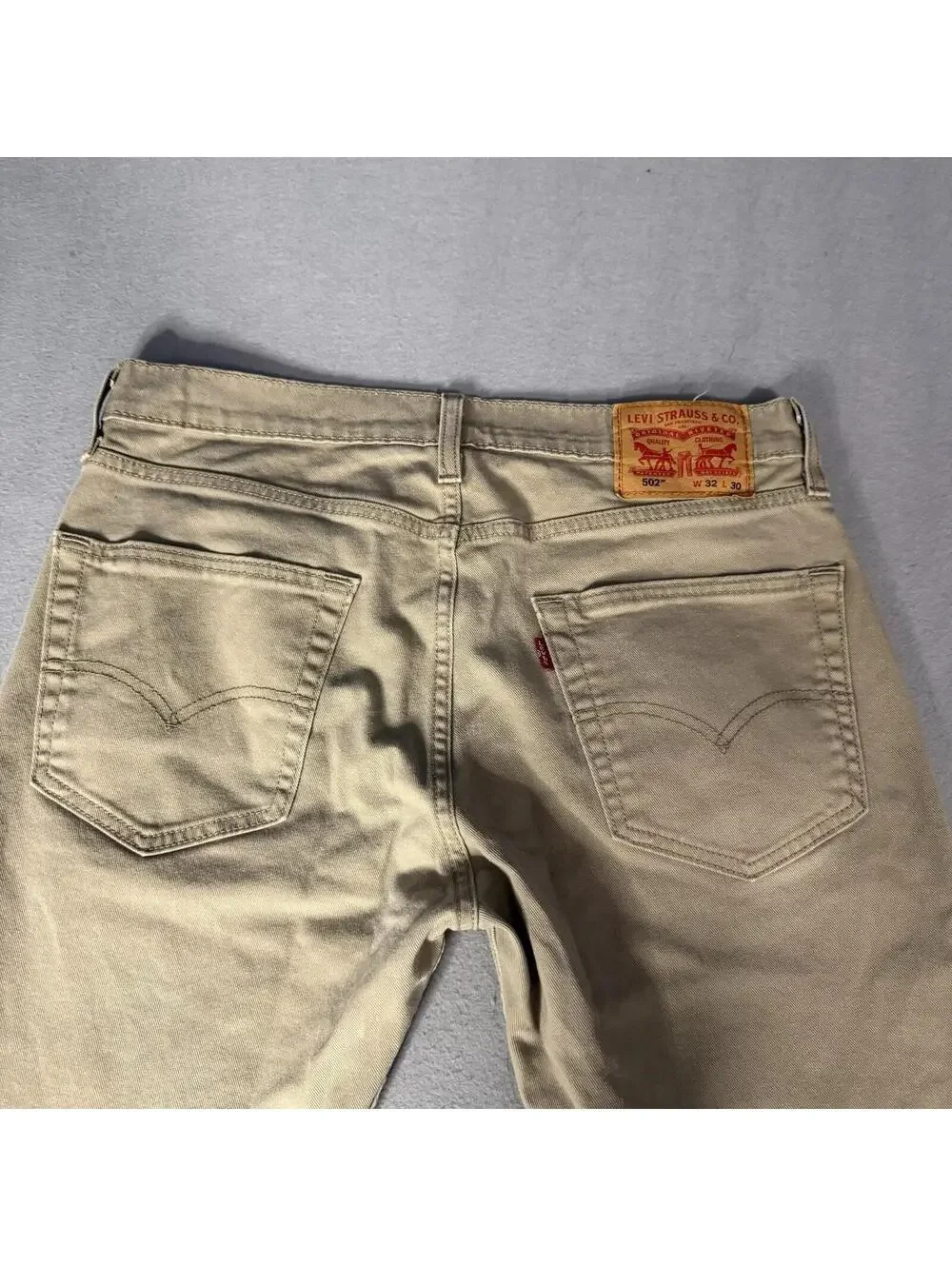 Levis 502 Jeans Mens 32x30 Pants Tan Beige Khaki‎ Modern Western Basic Minimal